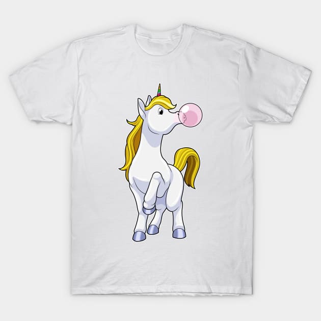 Unicorn with Chewing gum T-Shirt by Markus Schnabel